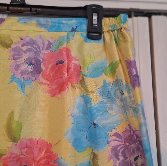 Leslie Fay vintage 1980's tropical floral skirt set suit sz 12P *D5 - Picture 6 of 9